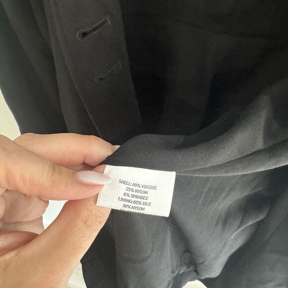 Eileen Fisher Black Button Blazer Viscose Silk Small - Picture 2 of 6